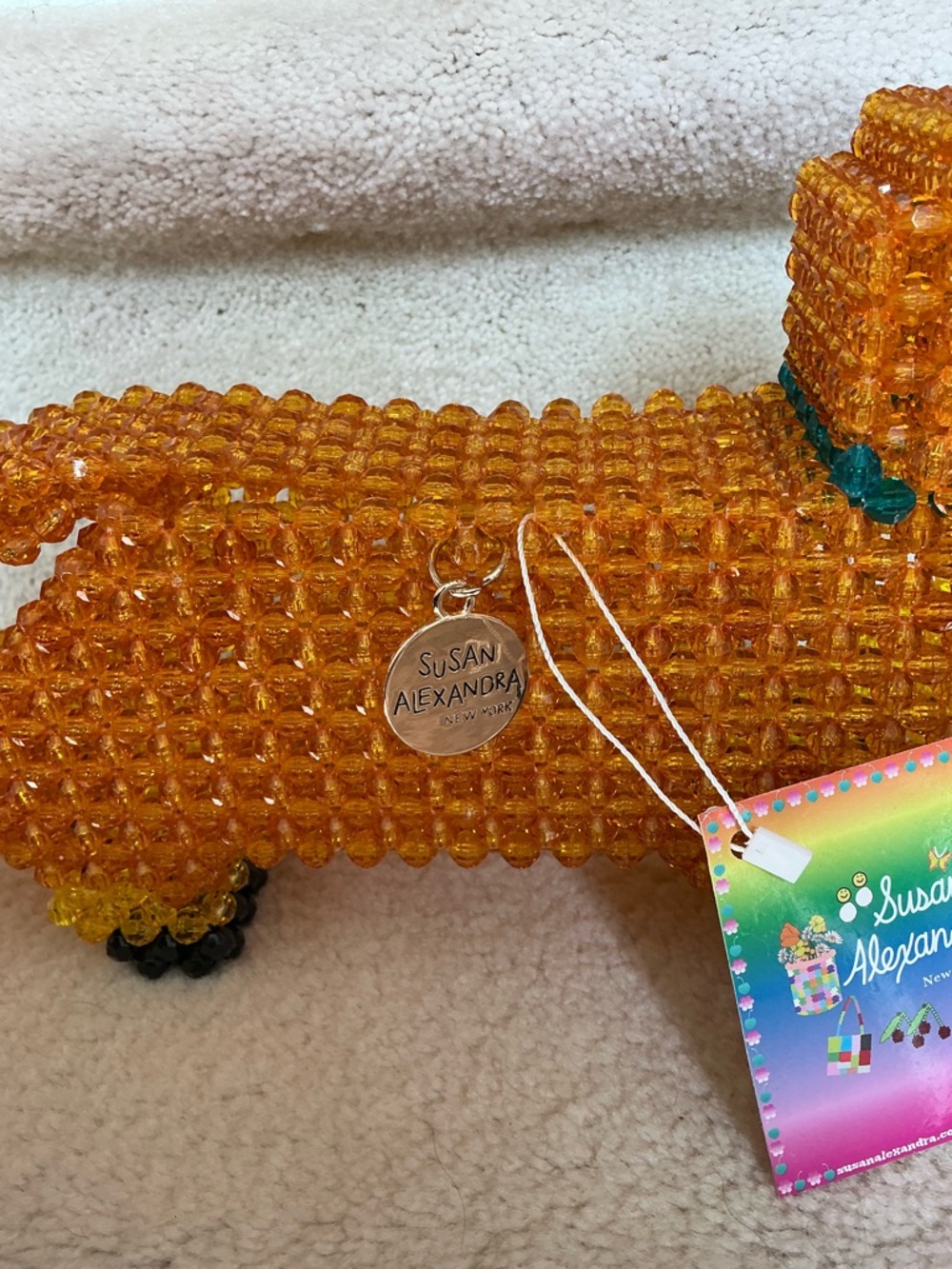 ADORABLE NWT SUSAN ALEXANDRA WEENY DACHSHUND BEADED CROSSBODY BAG - Picture 6 of 16